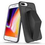 Wholesale PU Leather Hand Grip Kickstand Case with Metal Plate for iPhone 12 / iPhone 12 Pro 6.1 inch (Black)